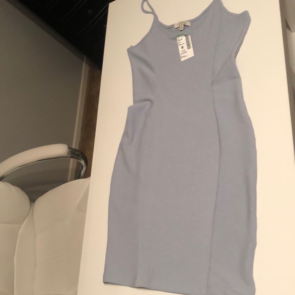 Powder blue ribbed cami dress in size medium from papaya with original tags.